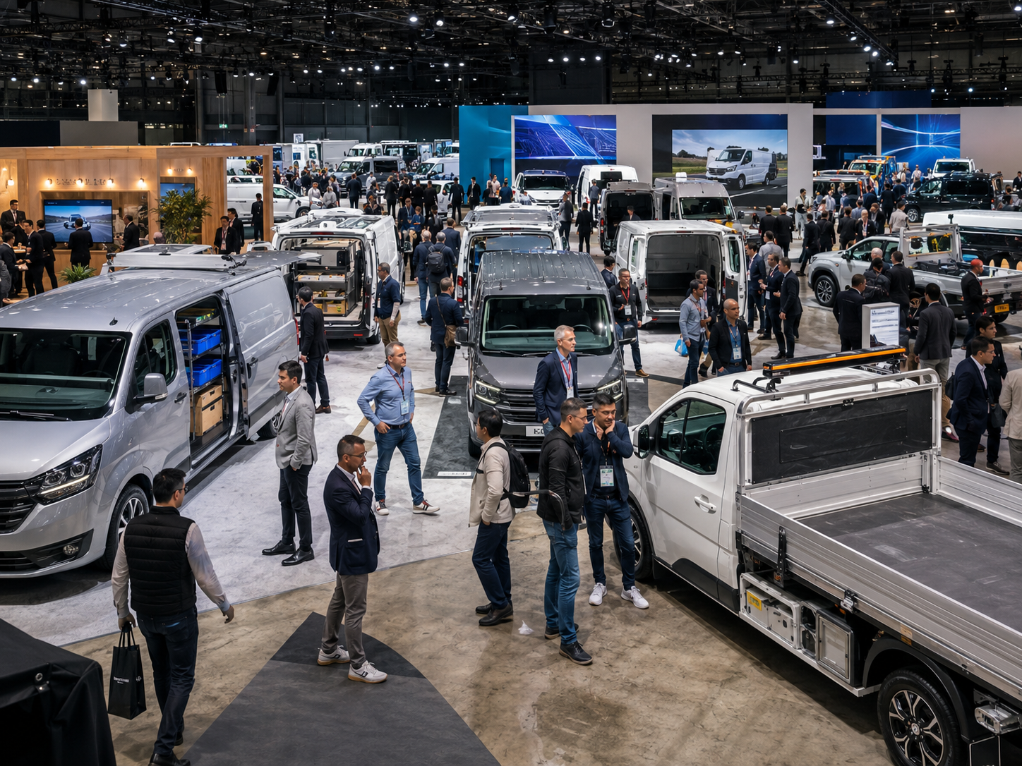 Electric utes and work vehicles at Future Drive.
